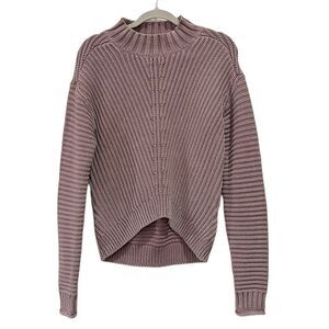 Lucky Brand Stone Washed Ribbed Mock Neck Sweater Size Small​​​​​​​